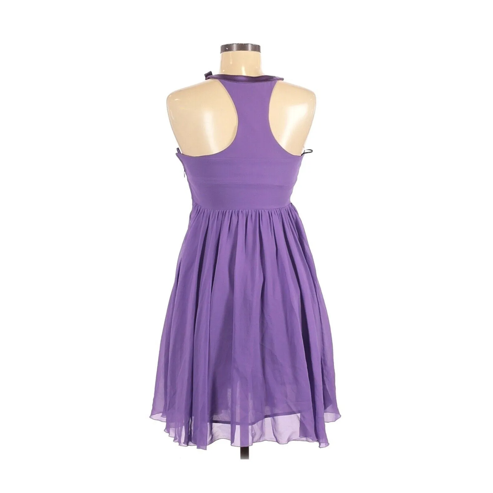 2011 VERSACE for H&M Cut Out Haltered Purple Silk Dress - Image 3