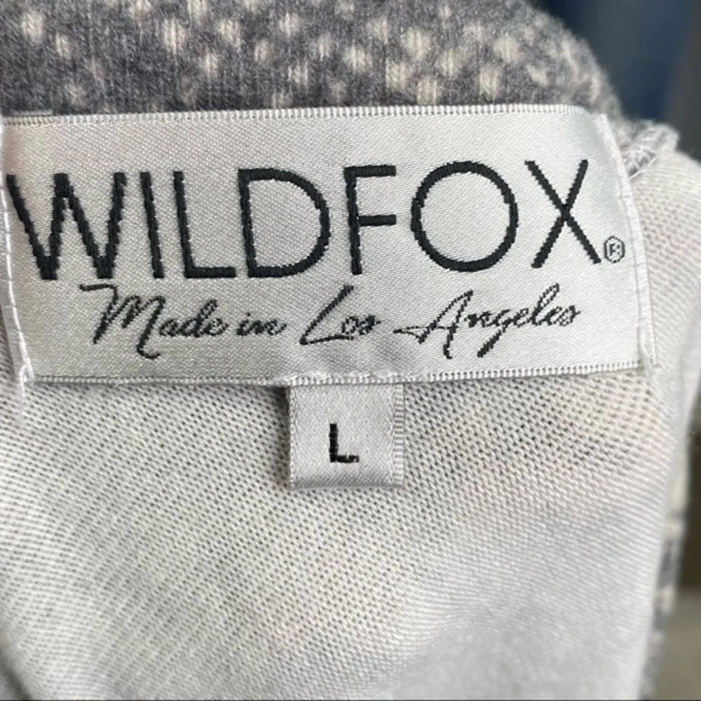 Wildfox NEW Daphne Python Stripe Snake Print Gray White V Neck Sweater Size L - Image 5