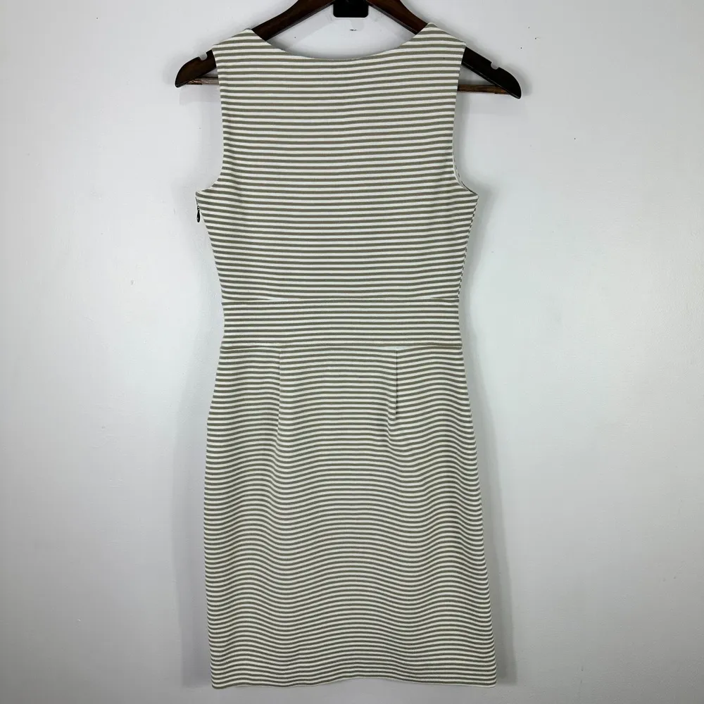 Banana Republic Sheath Dress Size 2 Sleeveless Striped Neutral Preppy Minimalist - Image 8