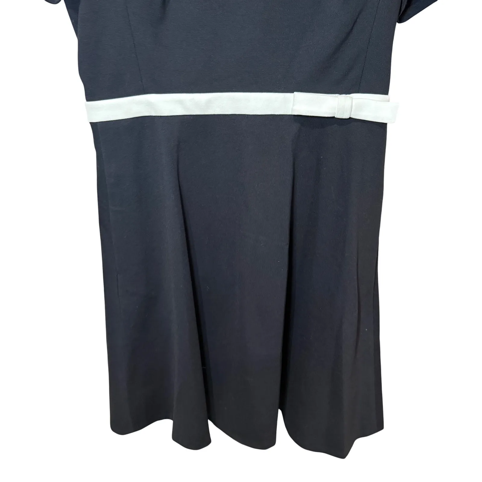 Kate Spade Bow‎ Waist Ponte Dress Short Sleeve Black White Size 10 - Image 4