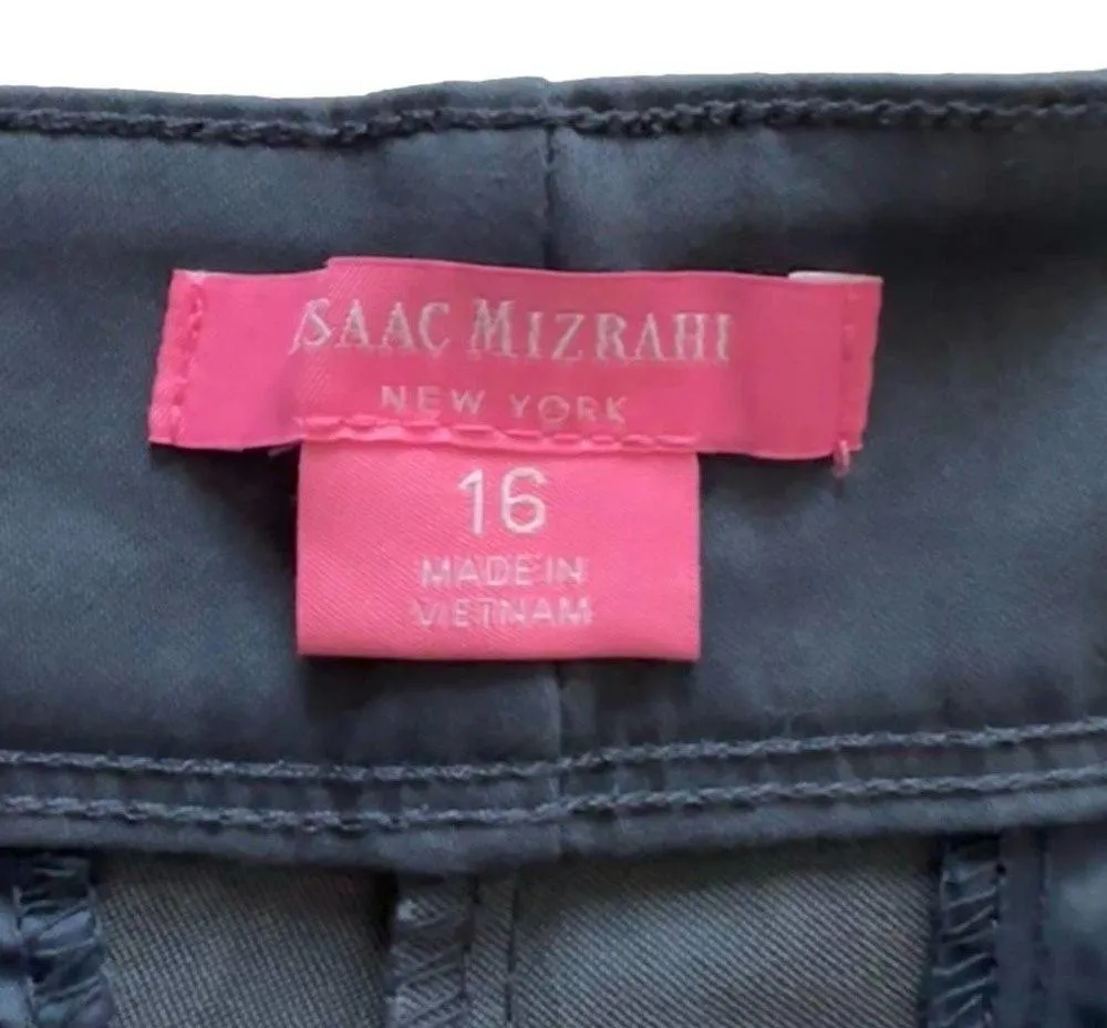 Issac Mizrahi Shorts NY Slate Blue Button Pockets Tailored Shorts Size 16 NEW - Image 2