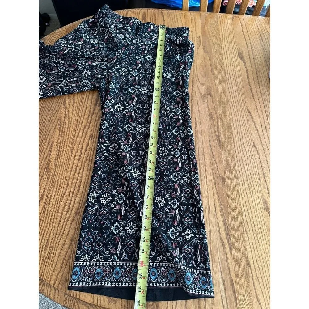 Max Studio Wide Leg Pull On Pants Cropped Size S Women’s Floral Print Multicolor - Image 6