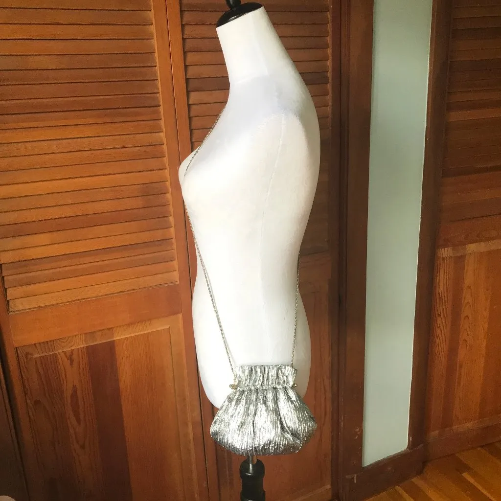 Vintage Vanessa Silver Goth Victorian Glam 1920s Flapper Crossbody Pouch Bag - Image 6