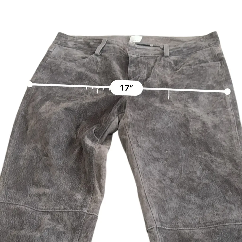 Ecru Suede Leather 5-Pocket Jeans Pants Brown Size 4 - Image 11