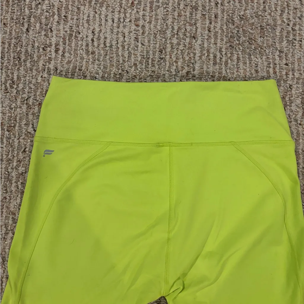 Fabletics Bright Neon Yellow Power Hold High-Waisted Leggings - Image 3