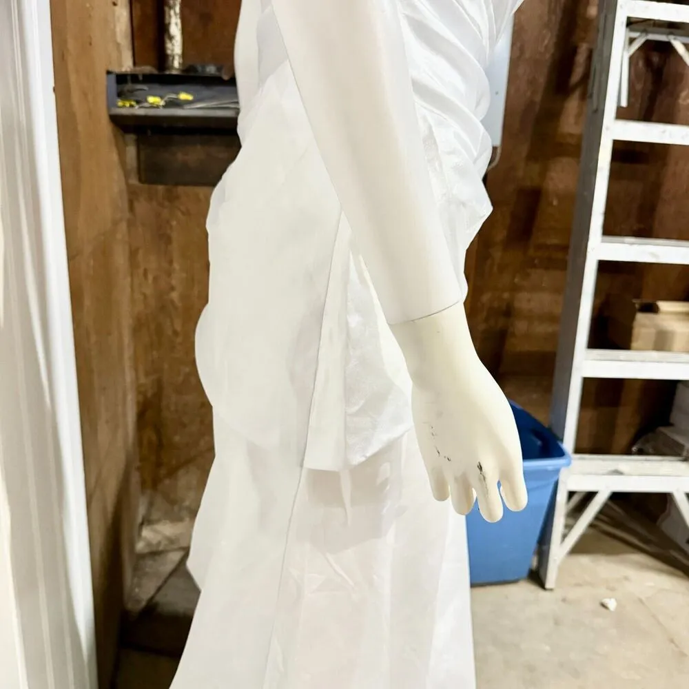 CINDERELLA Wedding GOWN Women Size M Strapless Gemmed A Line Layered White Slim - Image 11