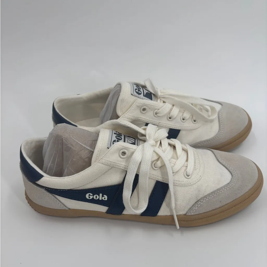Gola Badminton Court Sneakers in Off White/Baltic/Gum Blue Size 8 - Image 5
