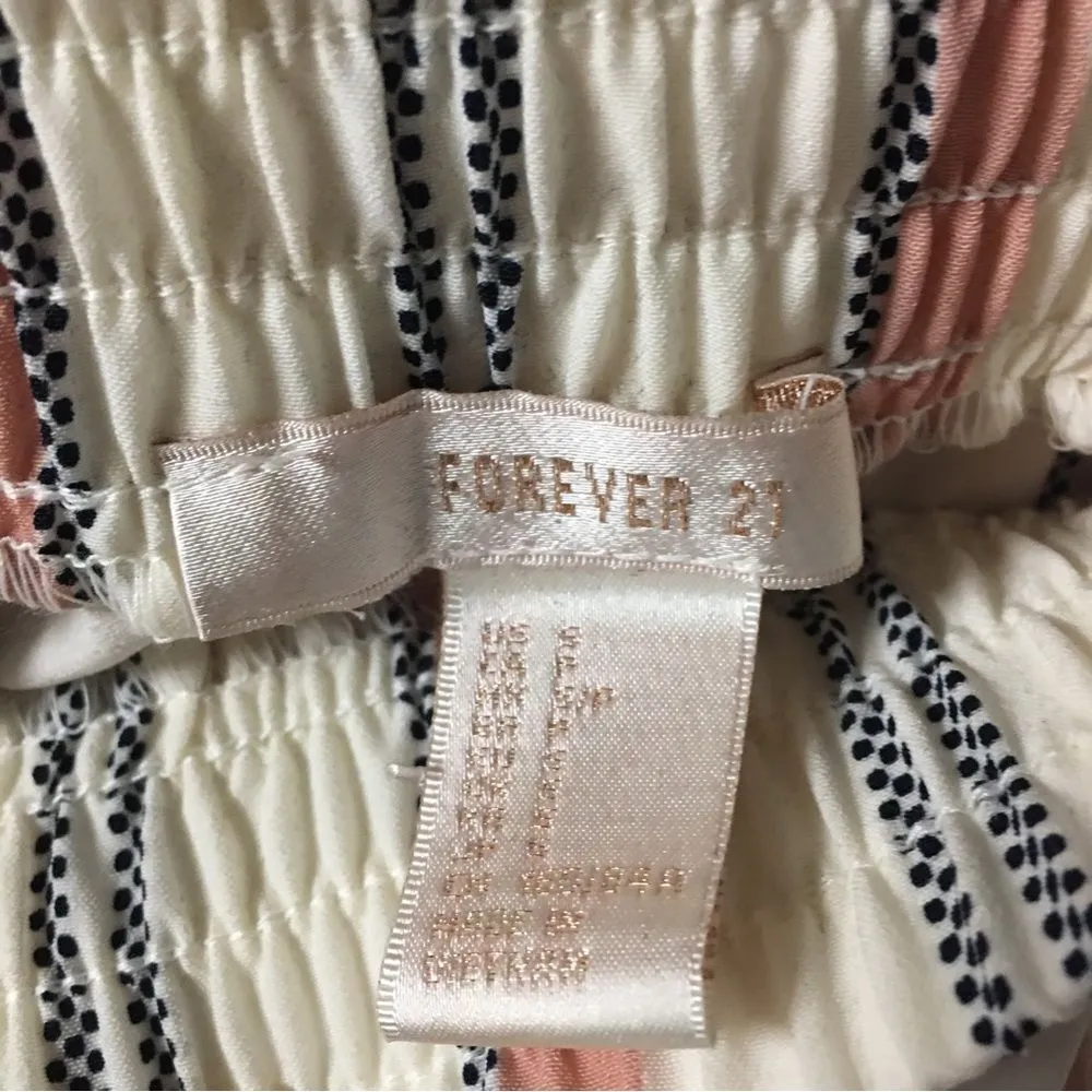 Forever 21 Cream Striped Off-the-Shoulder Crop Top Size S NWT - Image 4