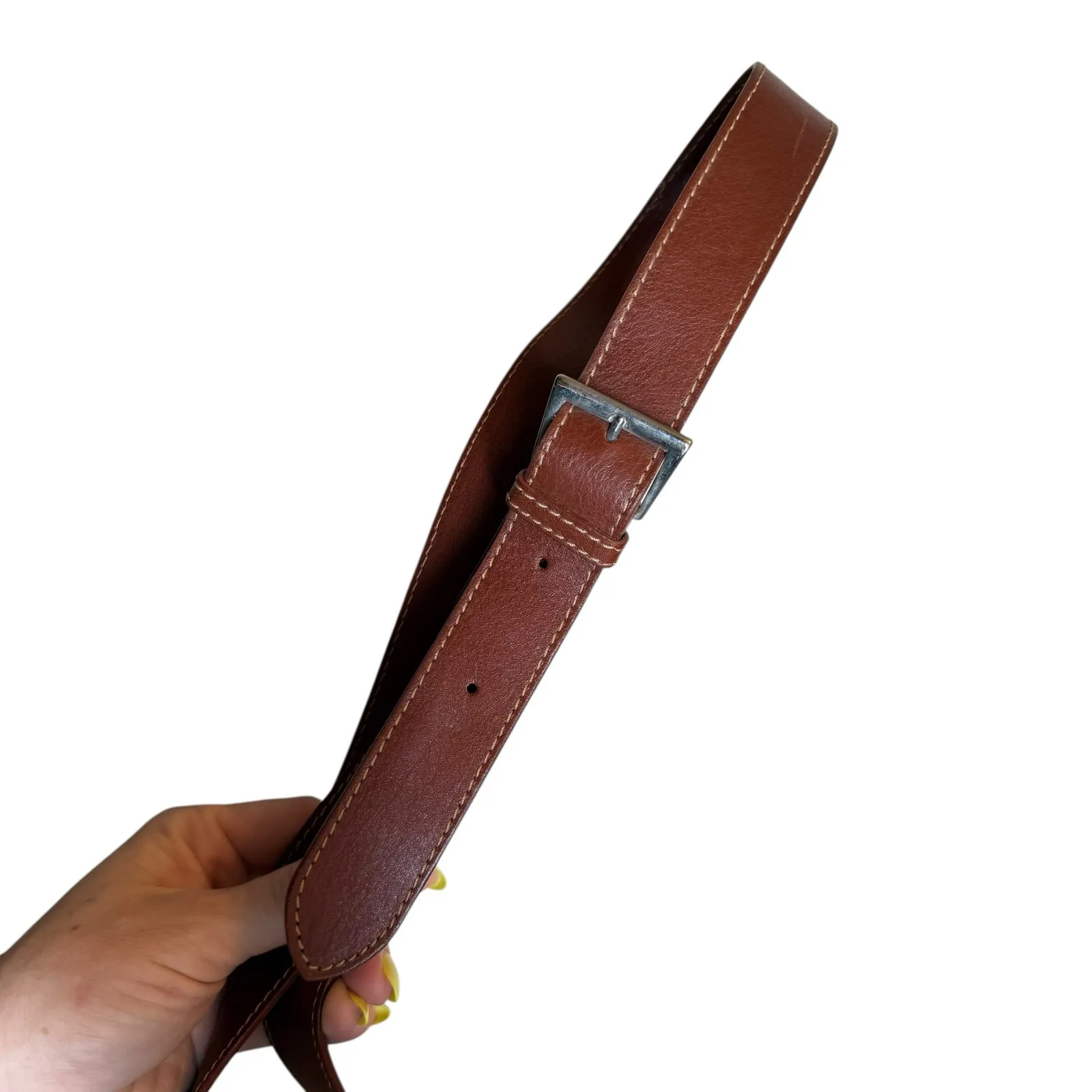 Claudia Firenze Suede Leather Crossbody Bag Purse Cowhide Tan Brown Italy - Image 9