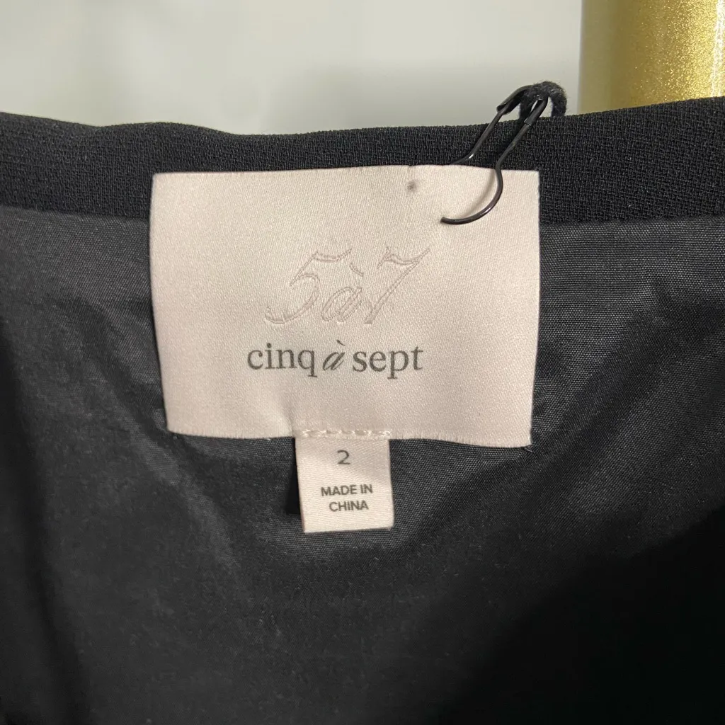 CINQ A SEPT Gianni High Low Gown NWT Size 2 Black - Image 6