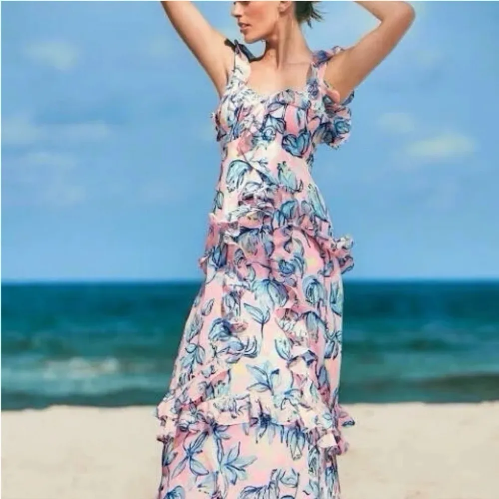 Lilly Pulitzer Riland Sweet Pea Pink Chasing The Sun Maxi Dress 00 - Image 3