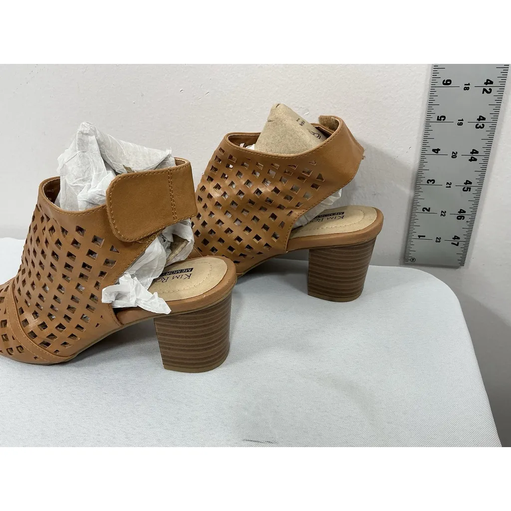 Womans Kim Rogers Simion Strappy Shoe 6.5 M Brown Open Toe Heel Vented - Image 4