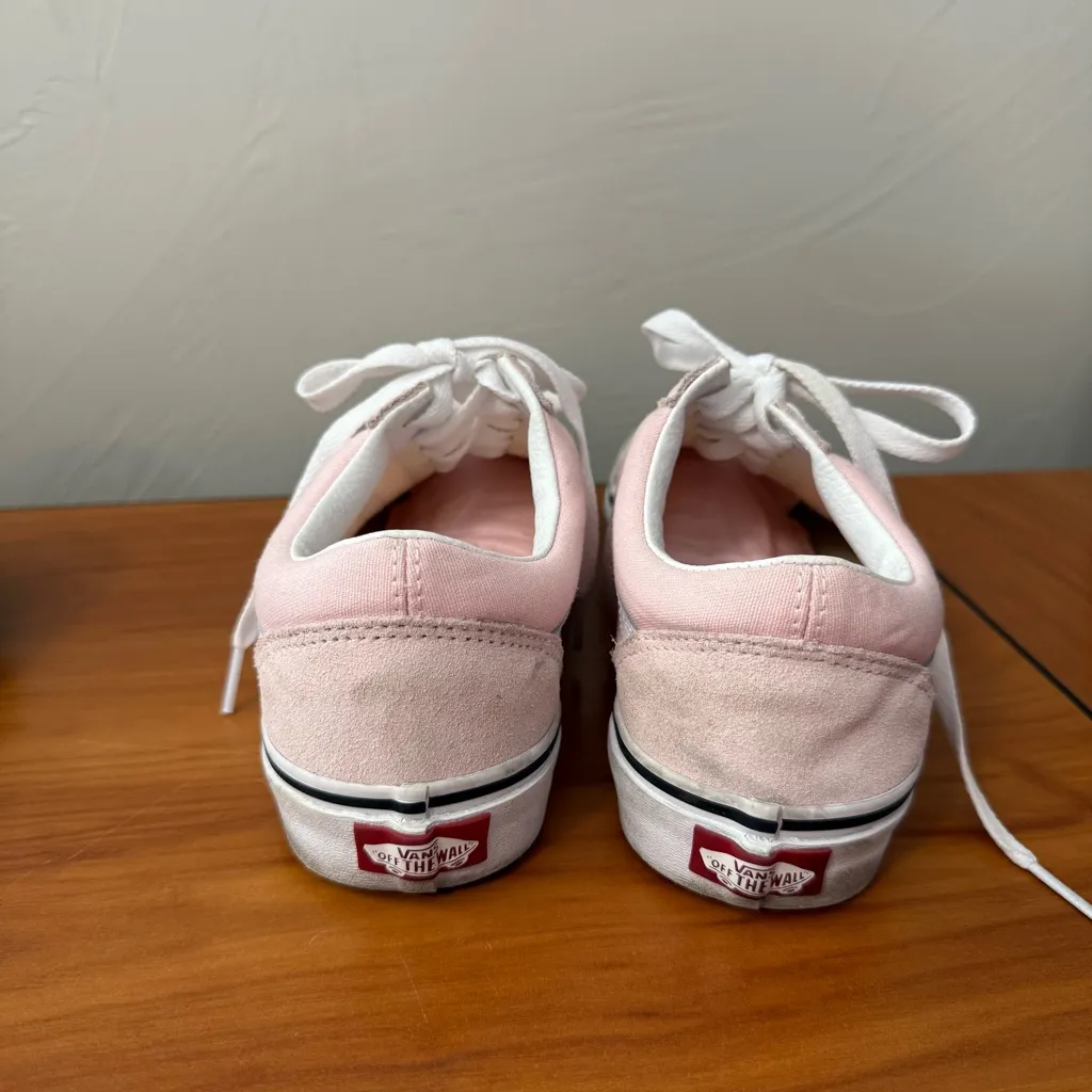 Vans Old Skool Low Top Blush Light Pink White Suede Sneaker‎ Lace Up Skater W8 - Image 4