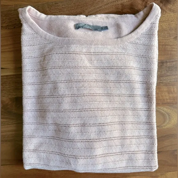 Blush pink PRANA knit sweater GUC Large - Image 2
