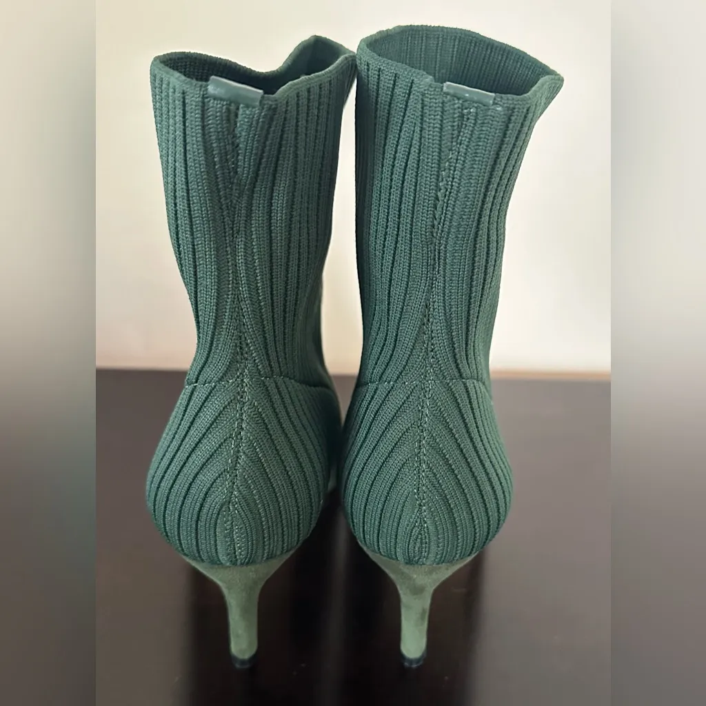 Source Unknown Forest Green Knit Ankle Booties - Image 6