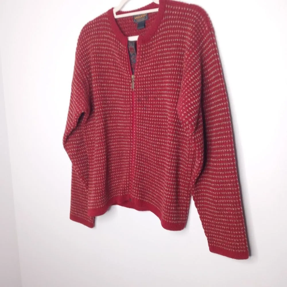 Woolrich red zip up pullover sweater size large - Image 2