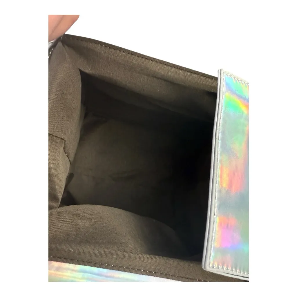 Holographic Chinese Food Takeout Box Bag, Purse, Crossbody – NWOT Silver - Image 9