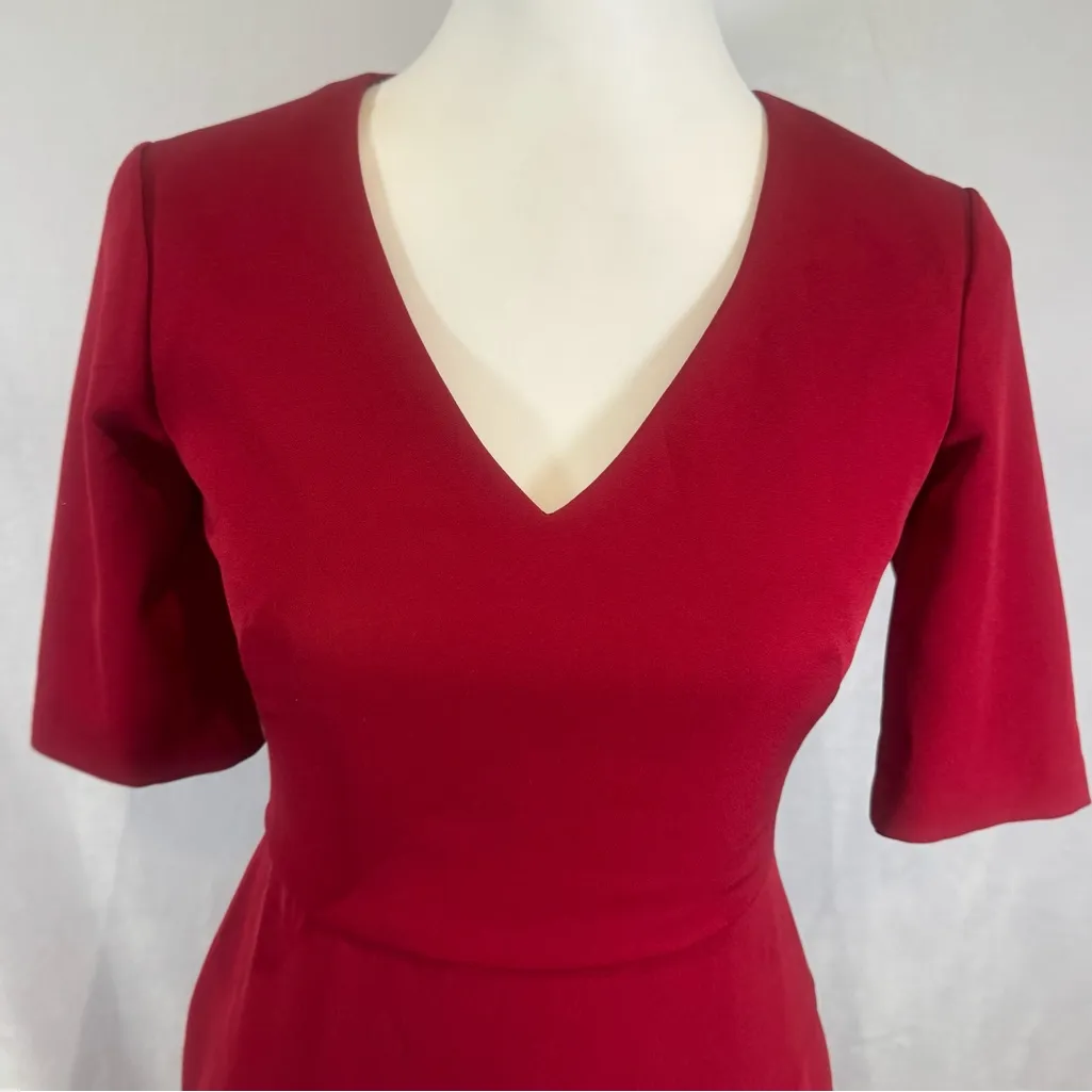 Maggy London red ruffle midi dress size XS - Image 3