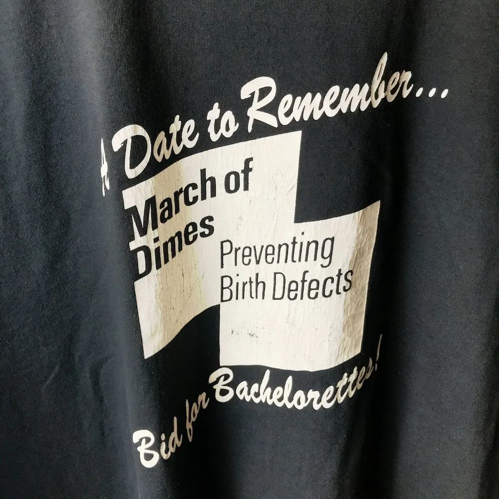 Vintage 90s March Of Dimes Preventing Birth Defects T Shirt Black Extra Large XL - Image 4