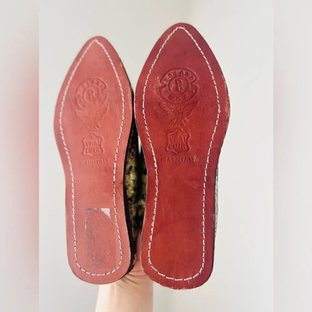 ROLAND SHOES ITALIAN LEATHER EURO SIZE 38 Silver - Image 3