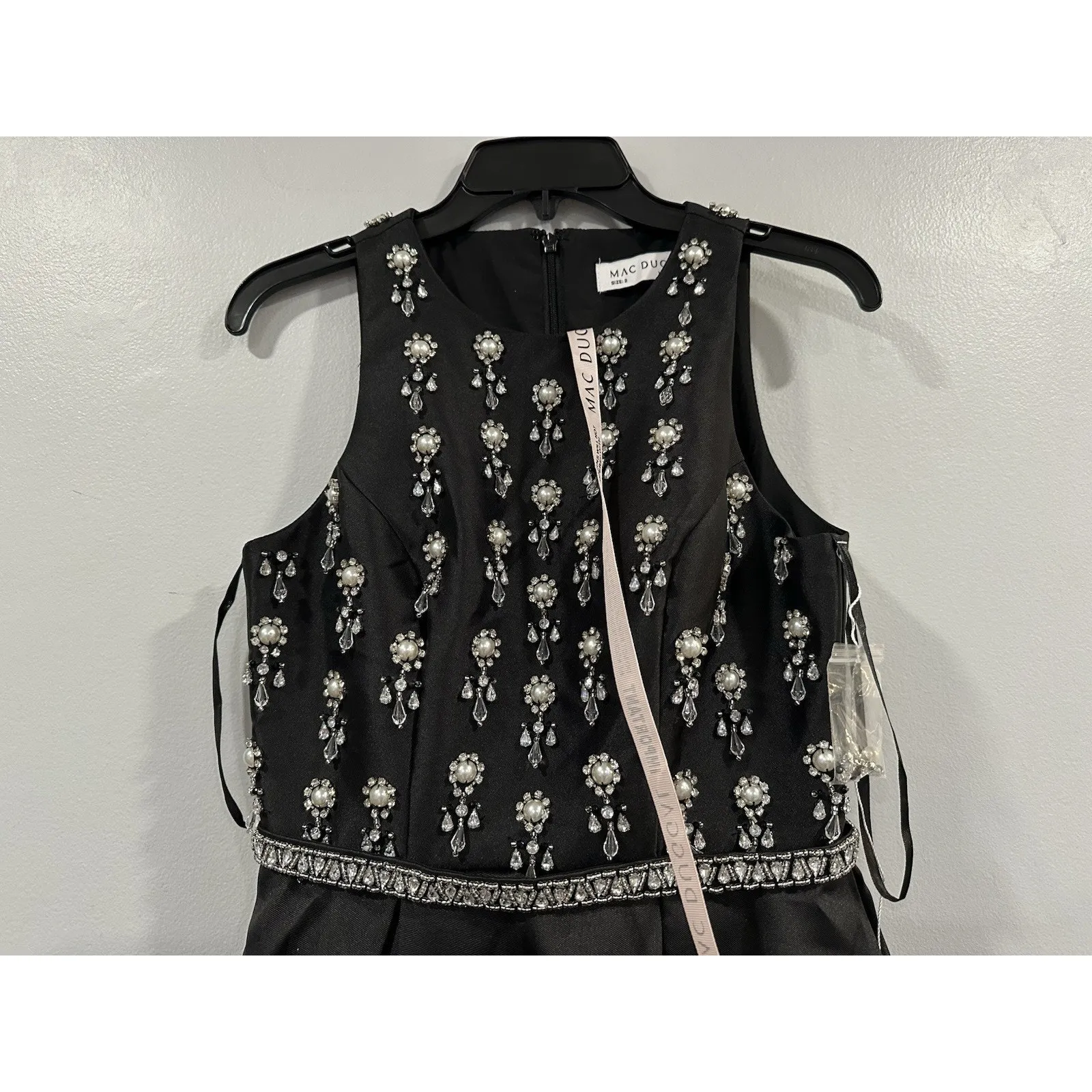 Mac Duggal 48803 Black High Neck Sleeveless Beaded Ball Gown Sz 2 NWOT - Image 2