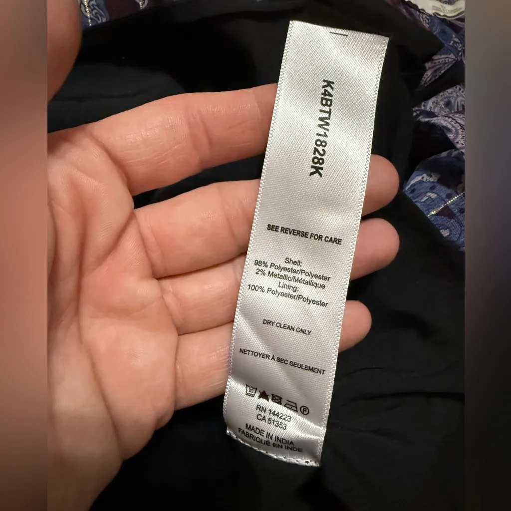 Bishop + Young Blue, Deep Purple, Brown & Metallic Gold Paisley Cami Tank Top S - Image 9