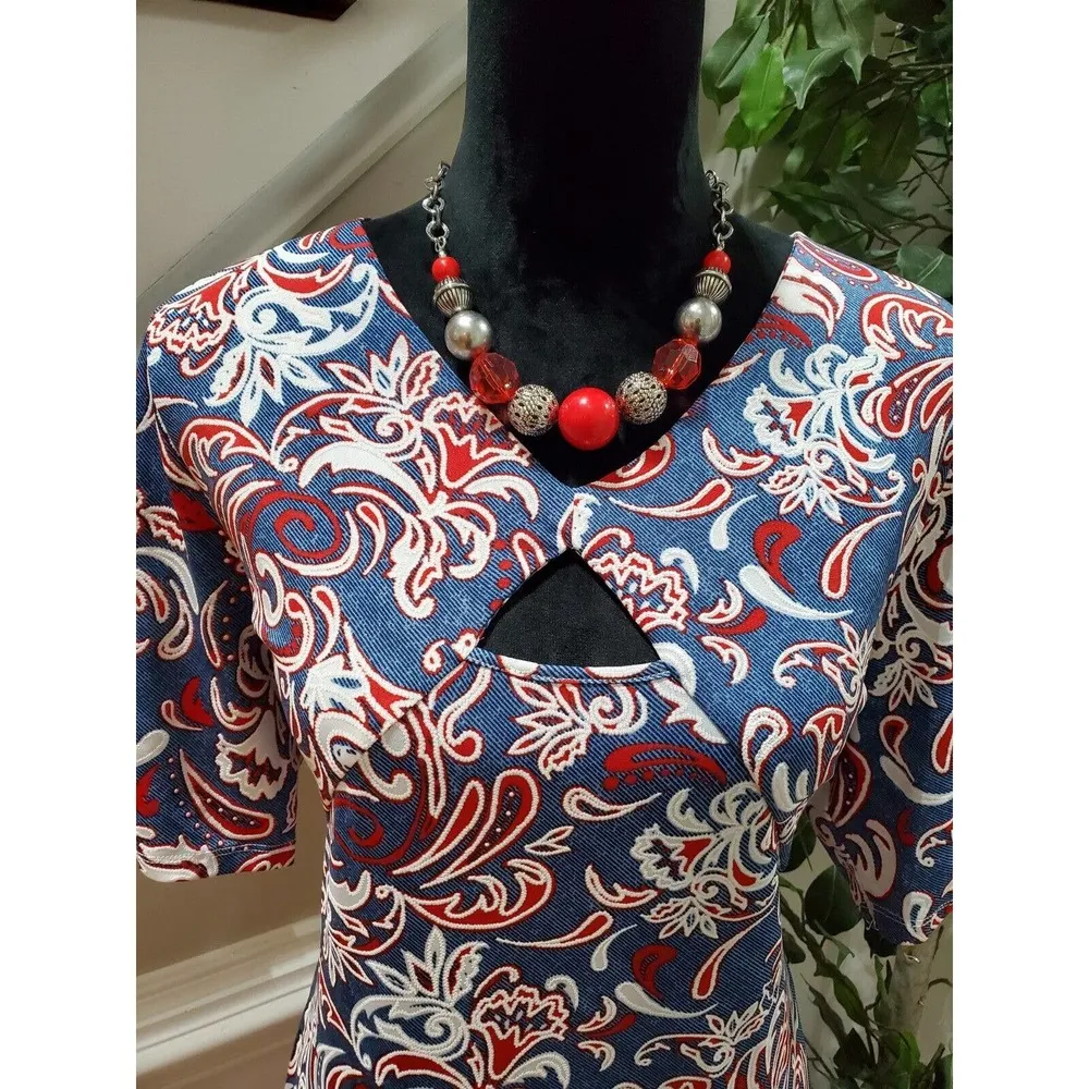 New Directions Women's Blue Polyester V - Image 2