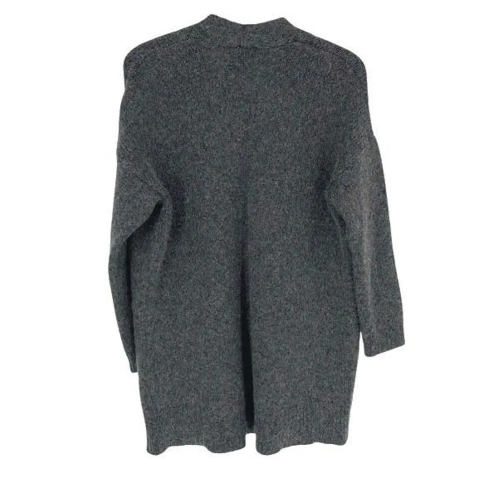 Eileen Fisher Womens Extraline Wool Blend Heavy Cardigan Sweater Charcoal Grey L - Image 5