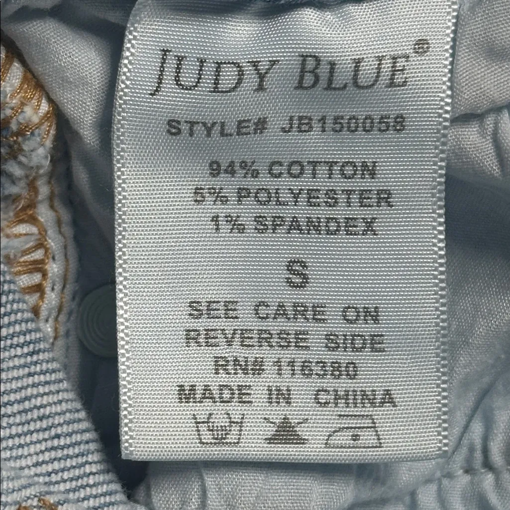 Judy‎ Blue High Rise Distressed Stretch Blue Jean Shorts Size Small - Image 10