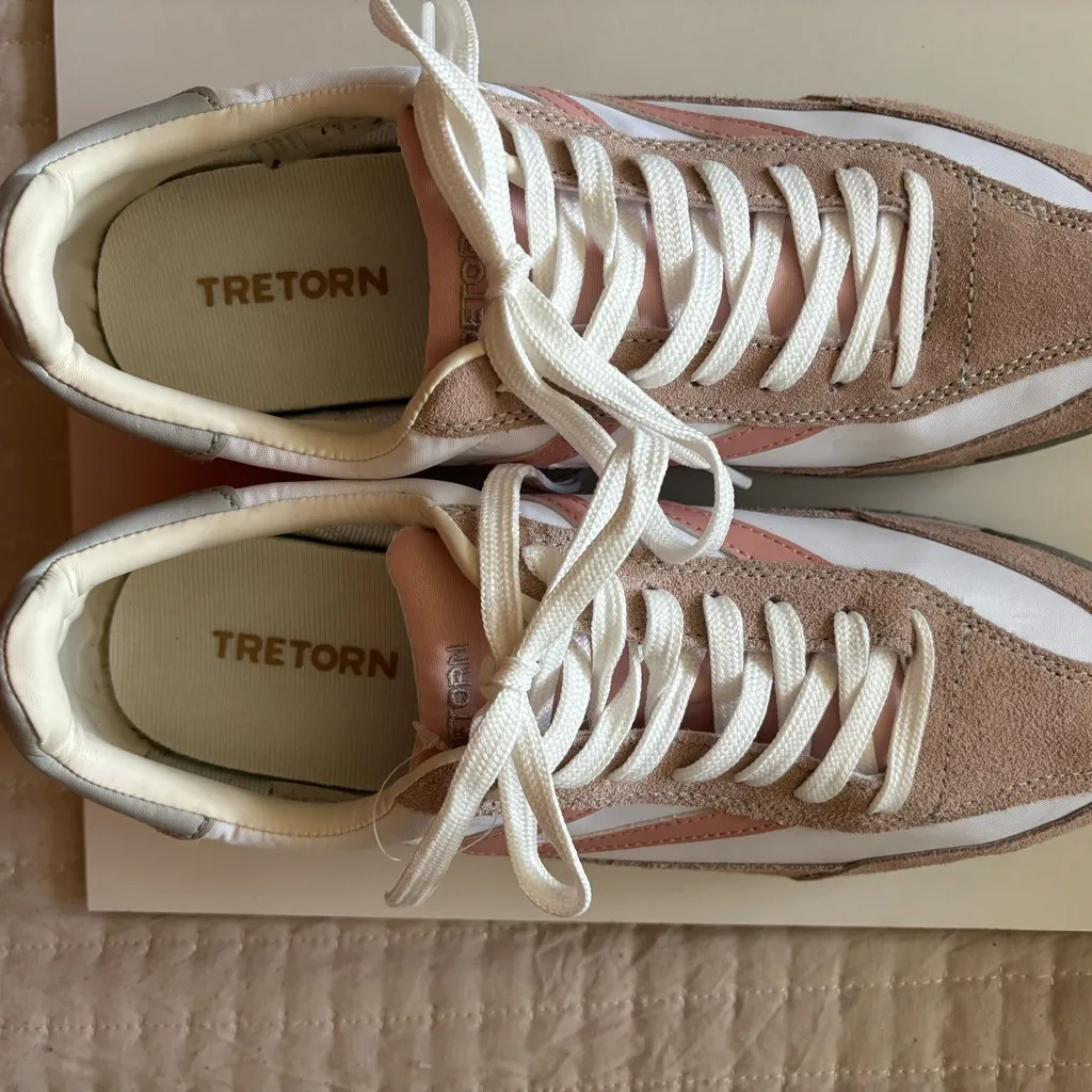Tretorn Pink and Tan Sneakers - Image 3