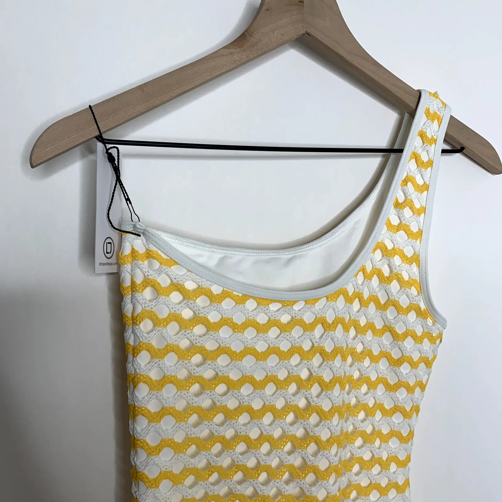 Ellejay Crochet Knit Swimsuit Womens New Yellow Size Small - Image 10