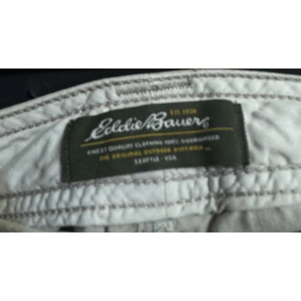 Eddie Bauer Pants Women 10‎ Gray Khaki Capri Cargo Cotton Outdoor Hiking - Image 3