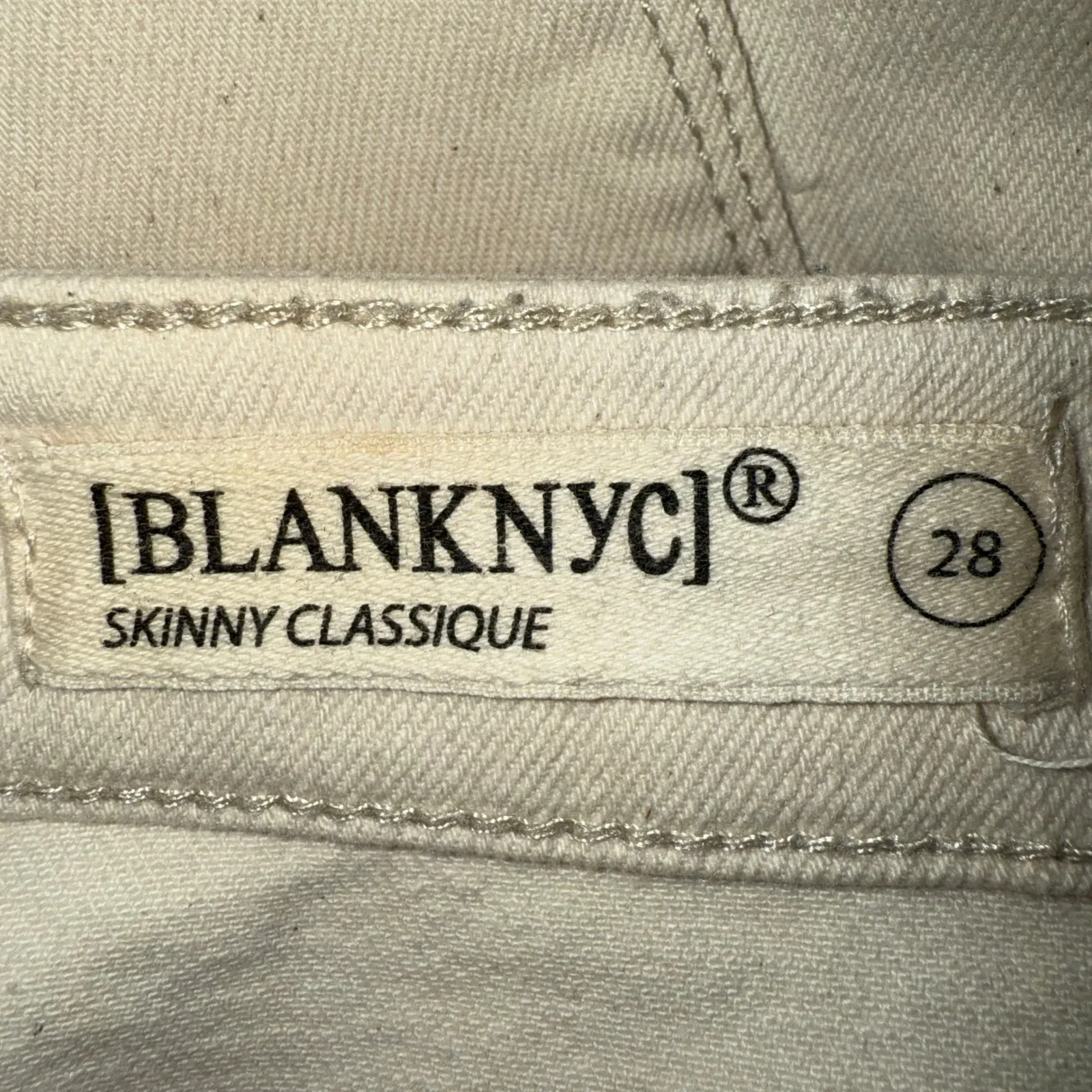 BLANKNYC Skinny Classique Lace Up Mid Rise Cream Skinny Jeans Size 28‎ Tan - Image 8