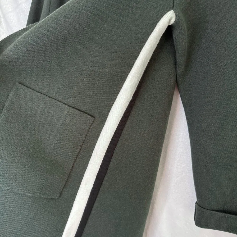 Anthropologie MOTH Long Sleeve Open Cardigan Sweater Green Small Cozy Coatigan - Image 5