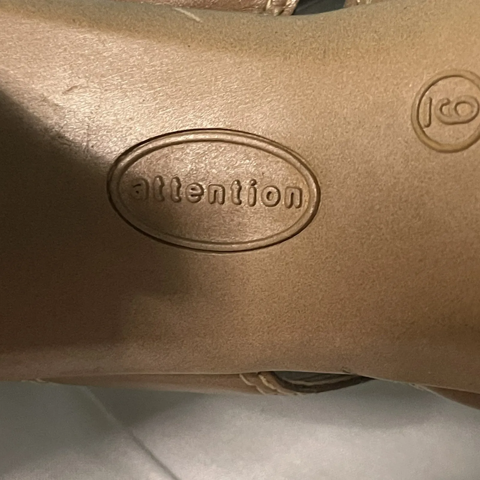 Attention Womens Shoes SIZE 9 Brown Open-Toe Slip-Ons 1.5" High‎ Heel S-367 - Image 7