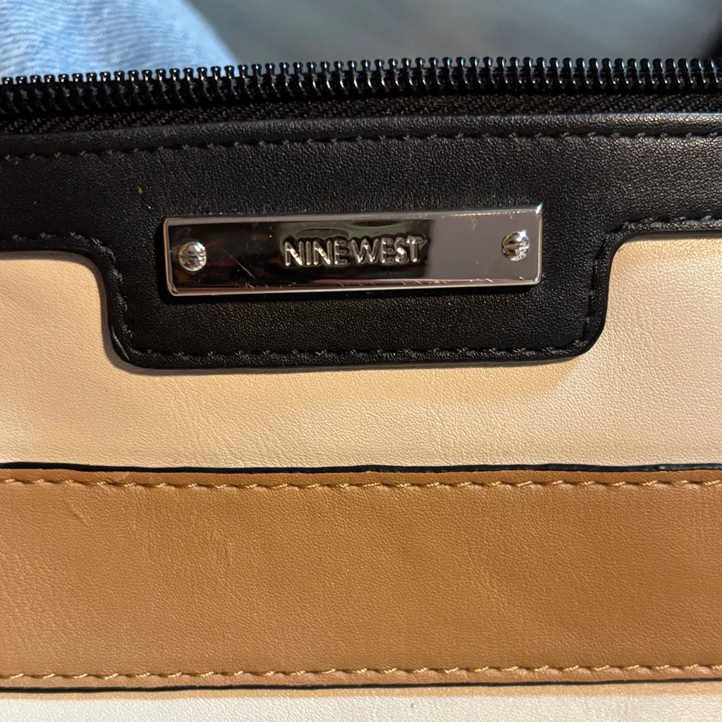 Nine West Black, Cream, and Tan Clutch - Image 3