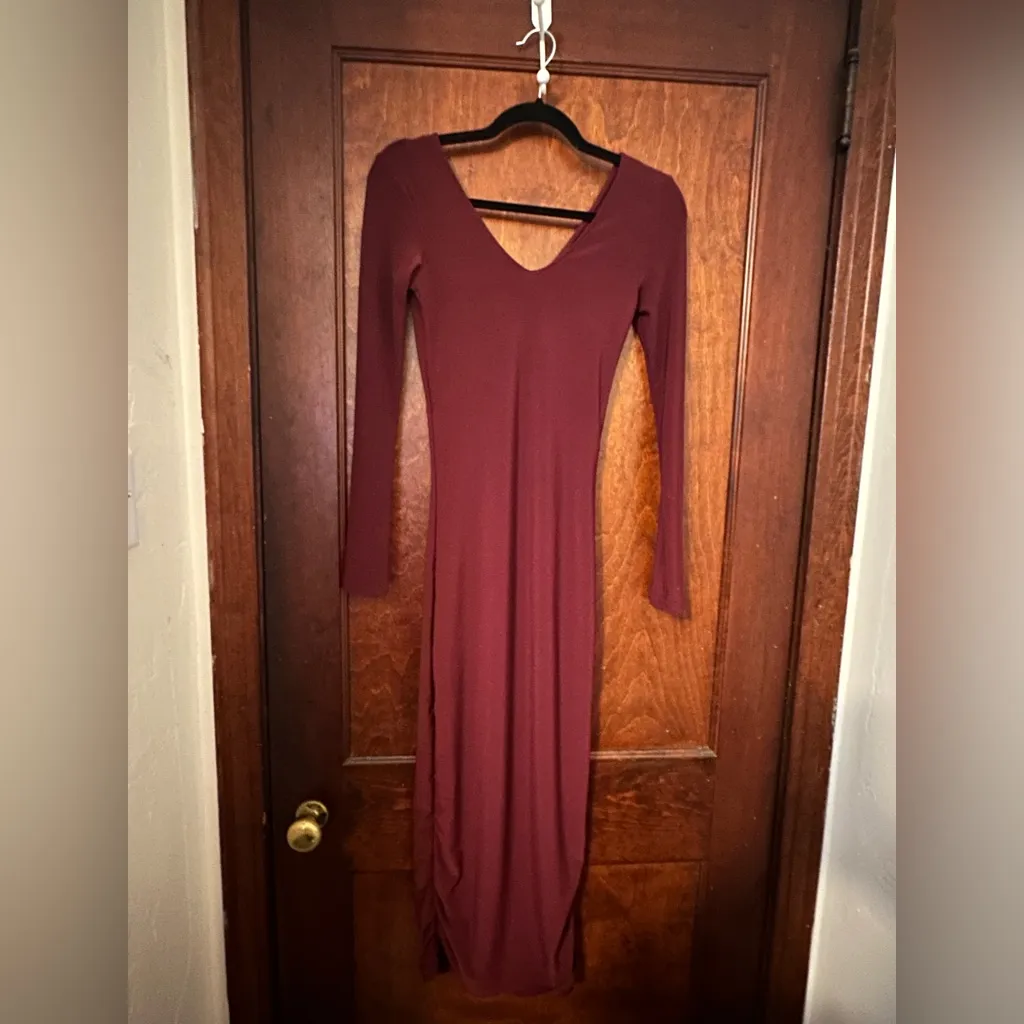 ABI FERRIN Red Midi Dress XXS - Image 2