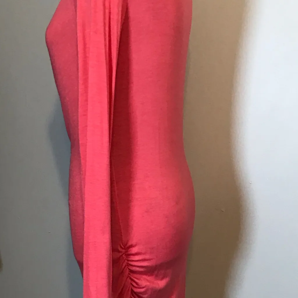 TIFFANY & GREY CORAL FITTED SLOUCH LONG SLEEVE LIGHTWEIGHT TOP SIZE MED Orange - Image 7