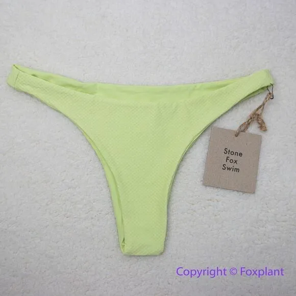 NEW Stone fox swim free‎ people enki bikini bottoms green, size M - Image 5