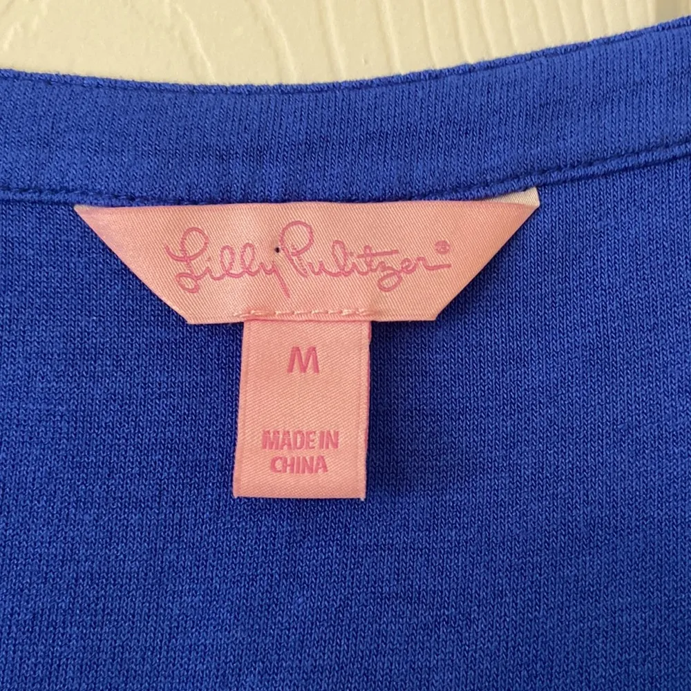 Lilly Pulitzer Shirt long sleeves size M color blue lengths 27” bust 36/38” - Image 2
