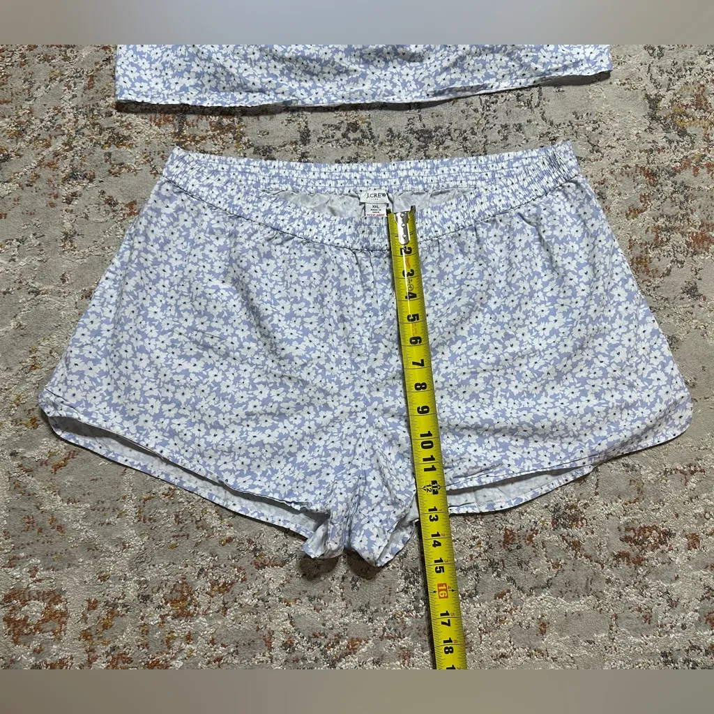 J. Crew Smocked Tank Pajama Set Soft blue White Womens 2XL Sleepwear XXL - Image 6