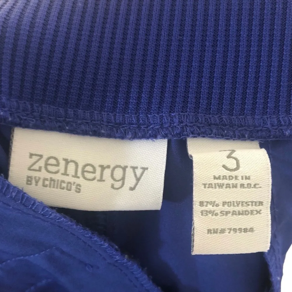Chico’s Zenergy Cargo Capri~Pedal Pusher Sporty Pant Sz 3/16 Royal Blue Pull On - Image 5