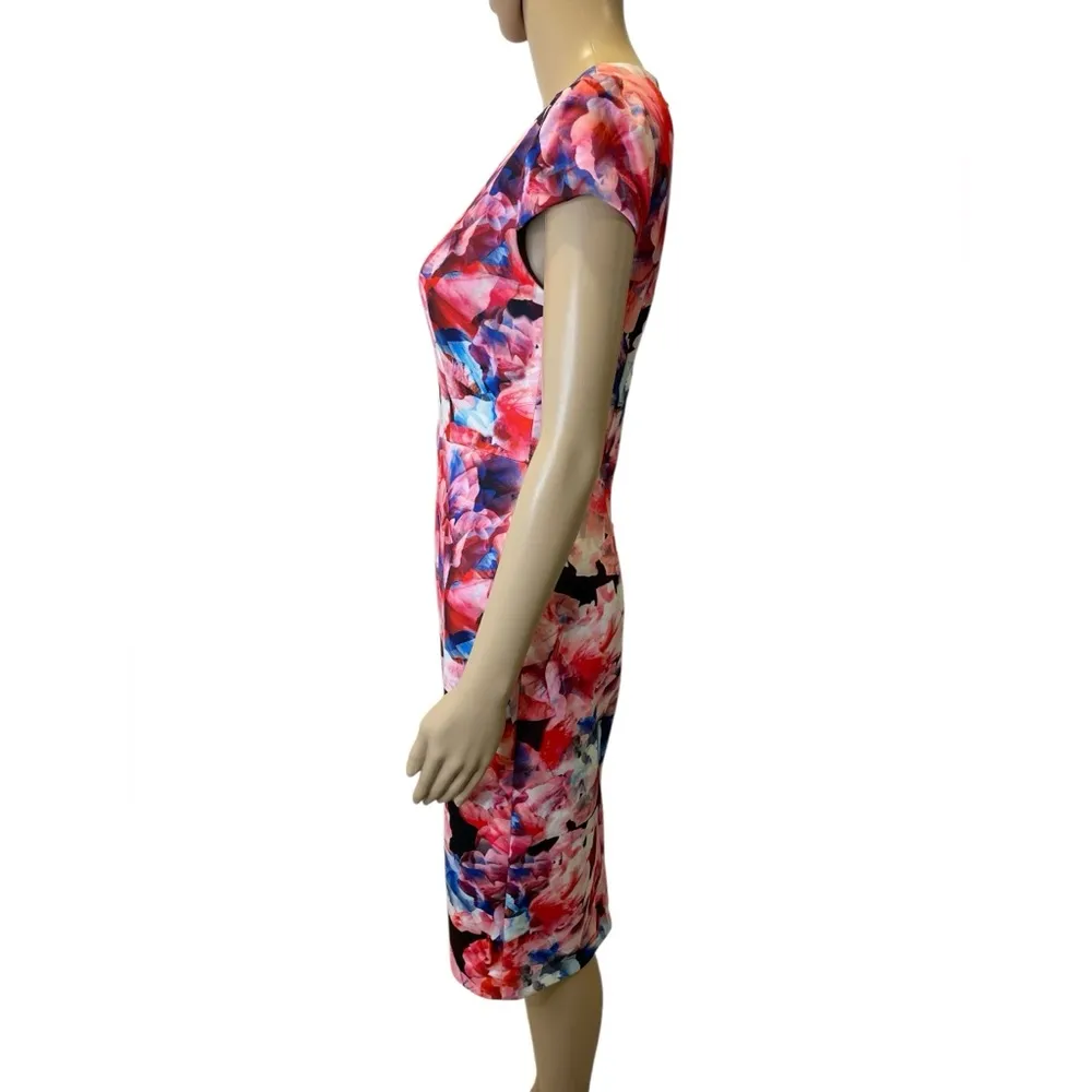 Betsy Johnson Floral Print Scuba Midi Sheath Multicolor Dress size 2 - Image 3