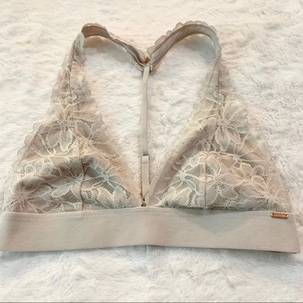 Victoria’s Secret PINK Sexy Nude Lace Wireless Bralette Triangle Bra Size Small - Image 8