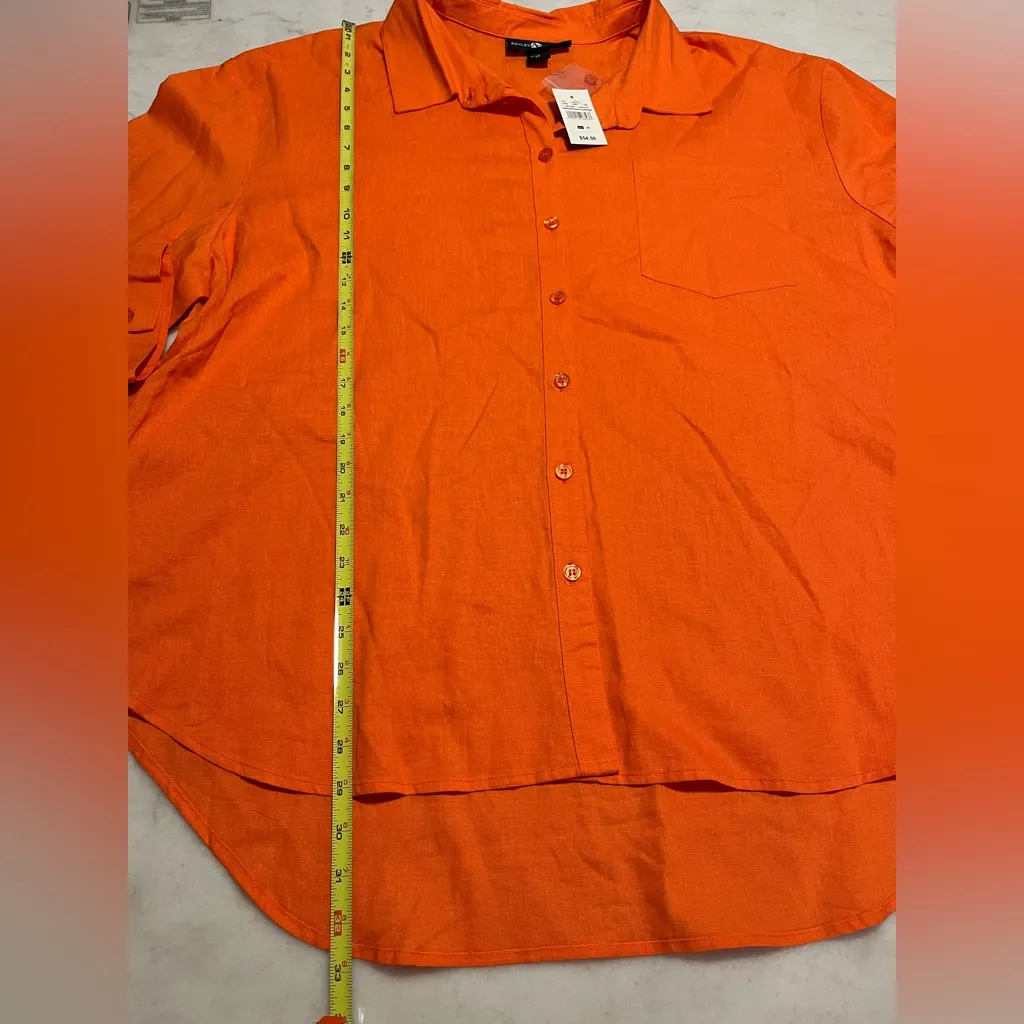 Ashley Stewart Vibrant Orange Shirt - Image 5