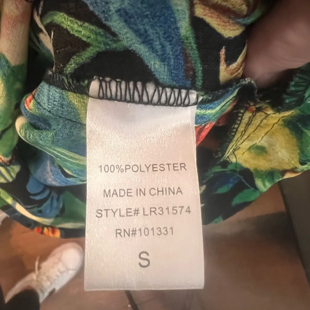 Bella Ella Copacabana Wide Leg Jumpsuit Tropical Print Size Small V - Image 16