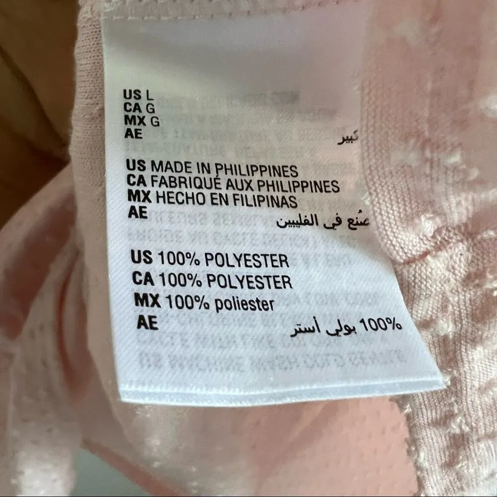 Style & Co Swiss Dot Ballerina Pink Ruffle Peplum Blouse Shirt Top Large - Image 6