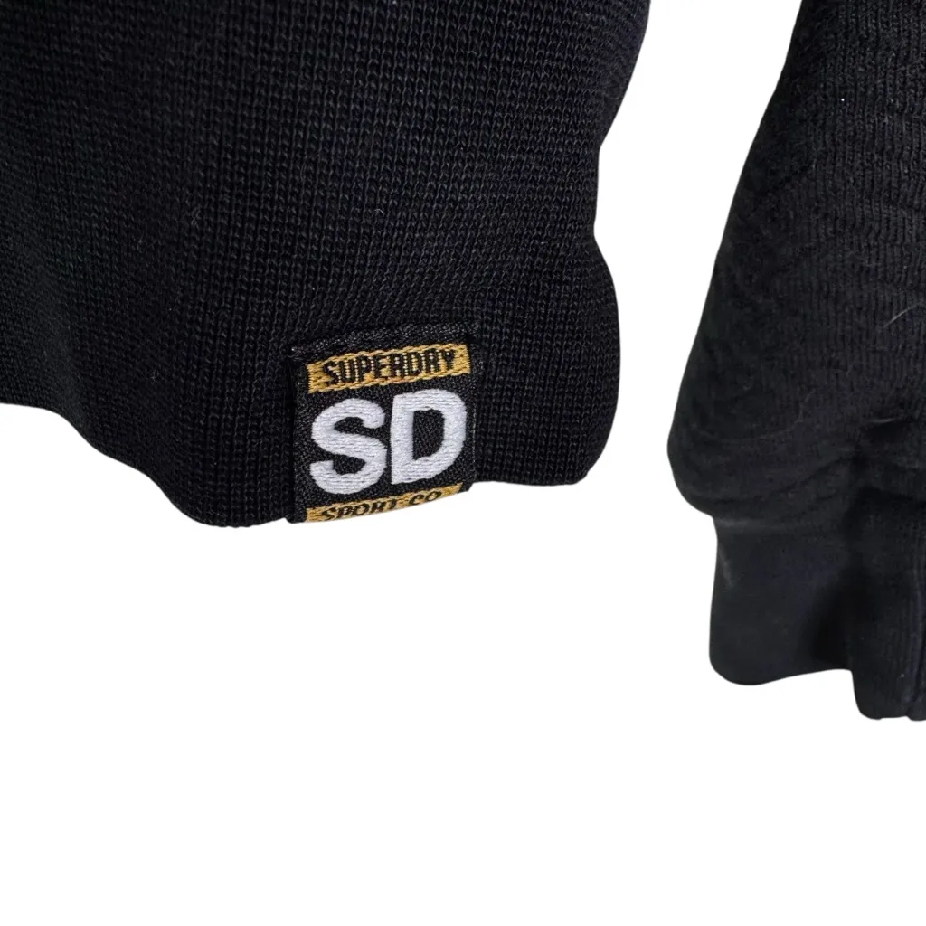 Superdry Dimension Panel Sport Crop Hoodie Black Size 8 - Image 10