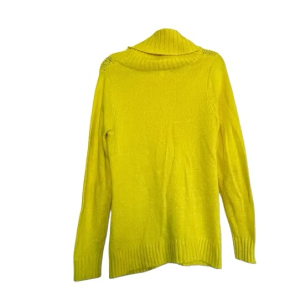 New York & Company Bright Yellow Turtleneck Sweater Size S - Image 9