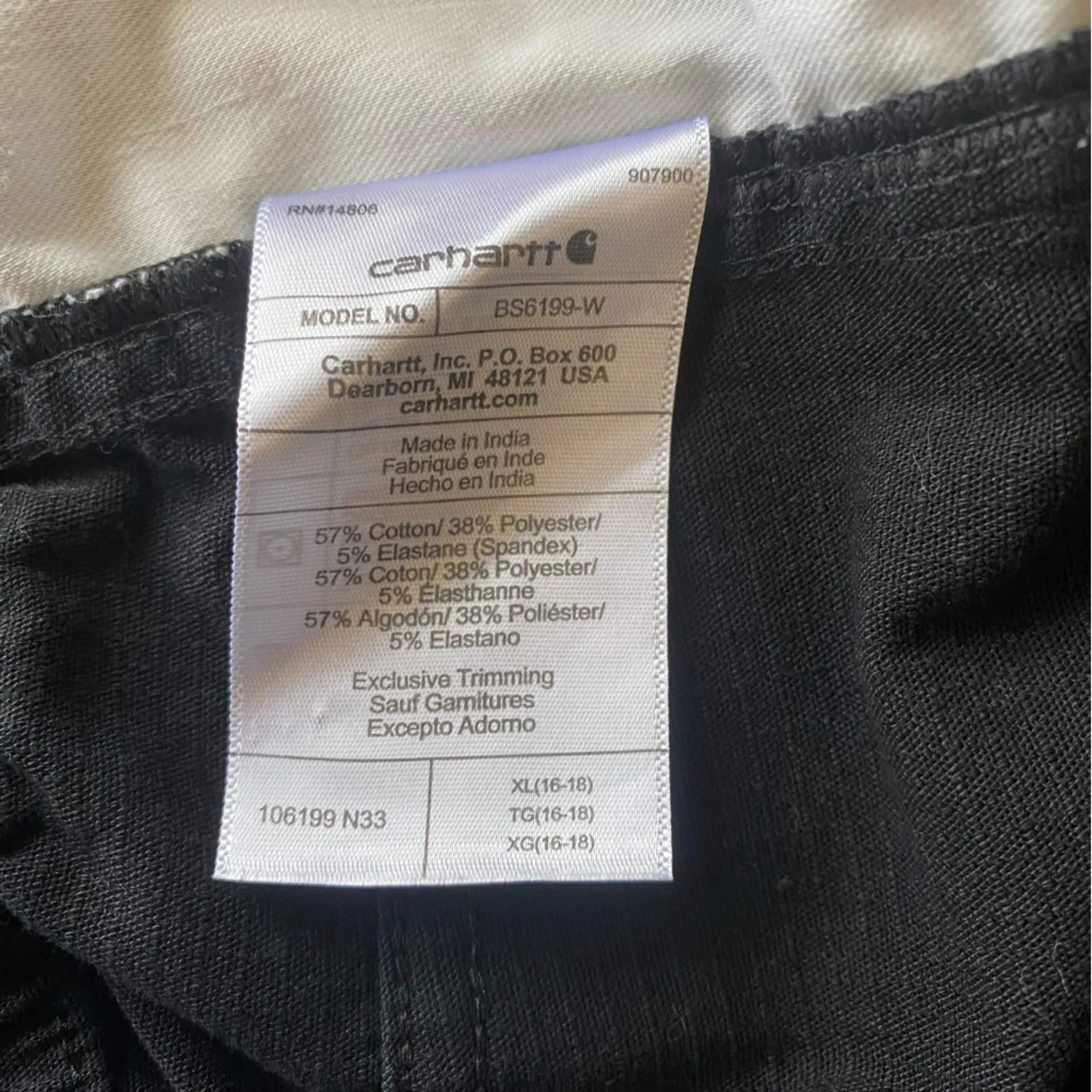 Carhartt Women’s Force Ripstop Work Shorts – Black, Size XL, Relaxed Fit - Image 5